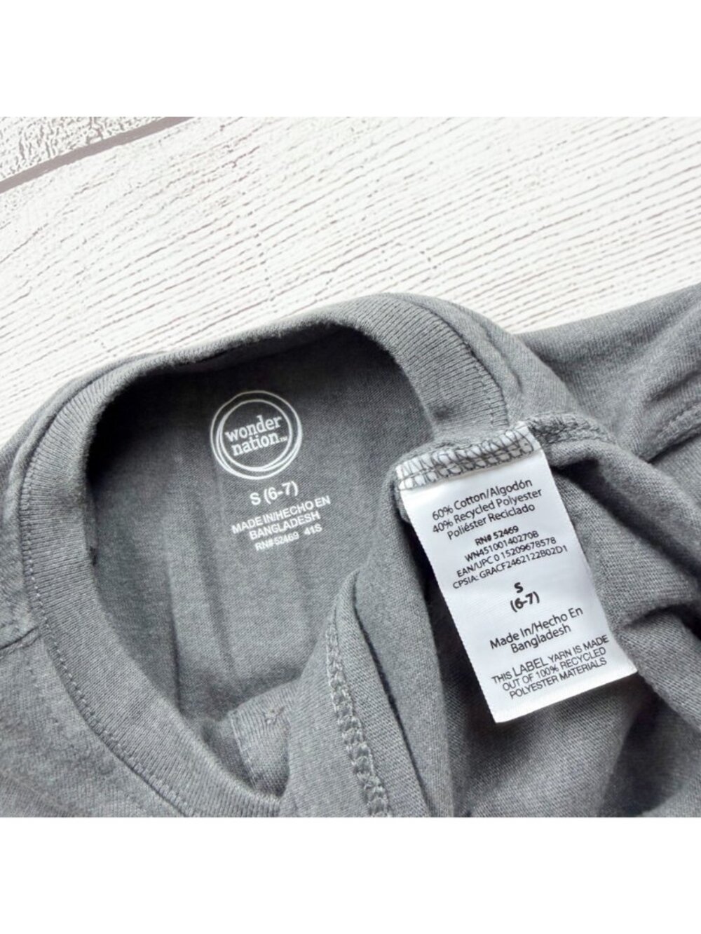 Wonder Nation Boys Long Sleeve Henley Gray Shirt 6-7 - Picture 2 of 3